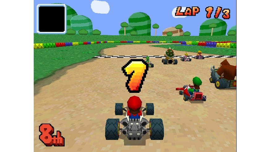 An in-game screenshot from Mario Kart DS.