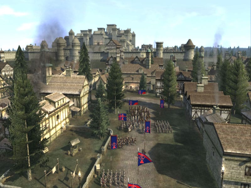 Units in the settlement in Medieval II: Total War.