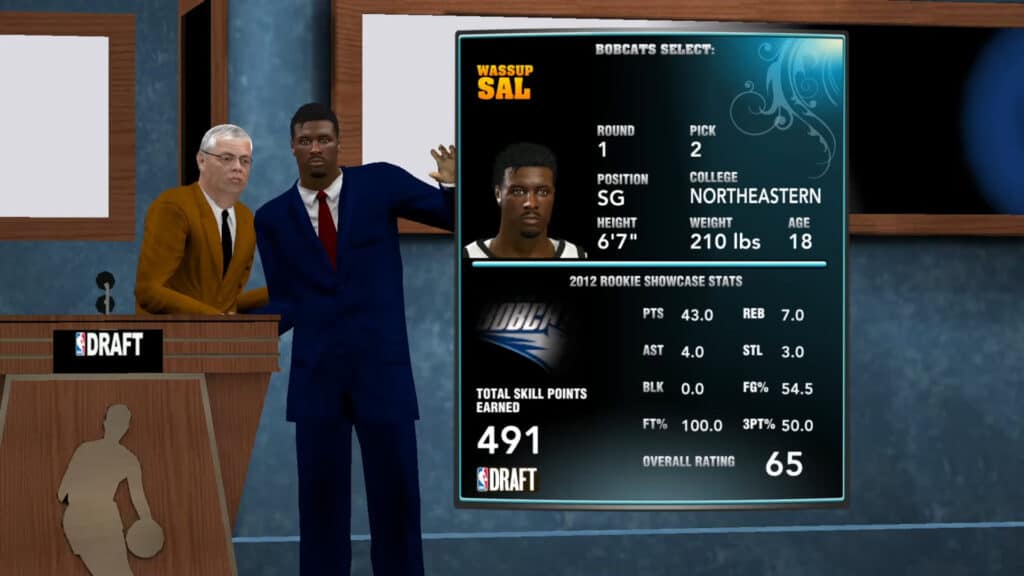 An in-game screenshot from NBA 2K13.
