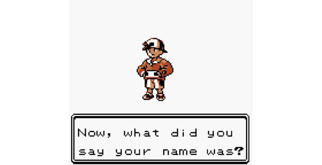 A screenshot from Pokemon Gold.