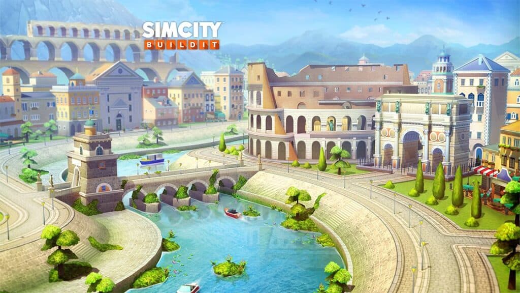 Roman architechture in SimCity BuildIt.