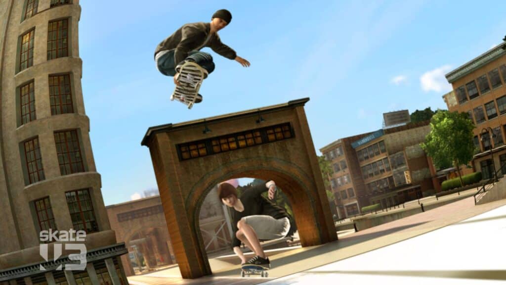 A promotional image for Skate 3. 