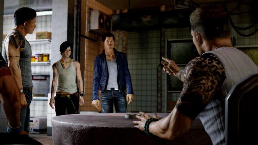 A Steam promotional image for Sleeping Dogs.