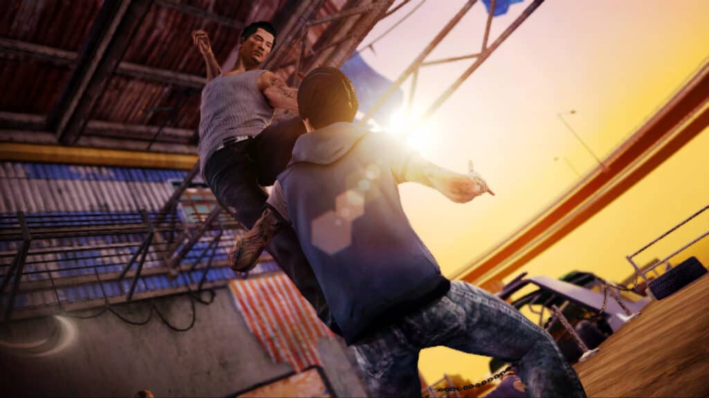 A Steam promotional image for Sleeping Dogs.