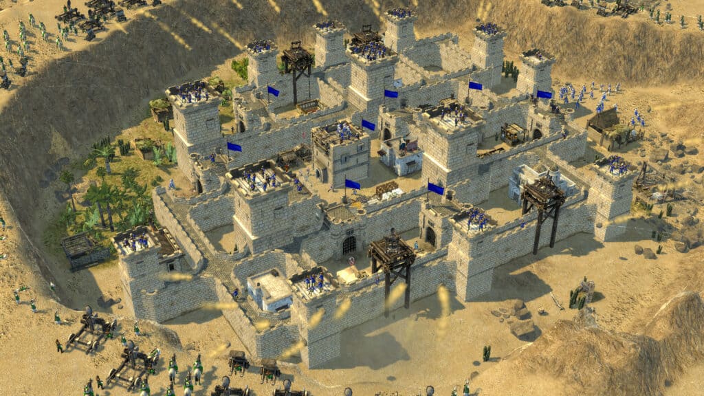 A castle-like structure in Stronghold Crusader II.