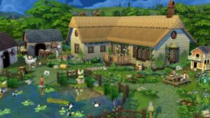 Screenshot of a typical house in The Sims 4: Cottage Living