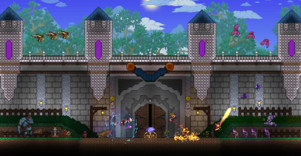 A fort in Terraria.