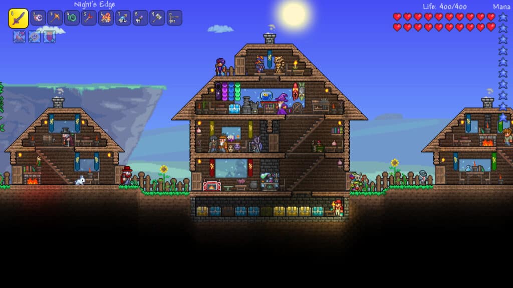 Buildings in Terraria.