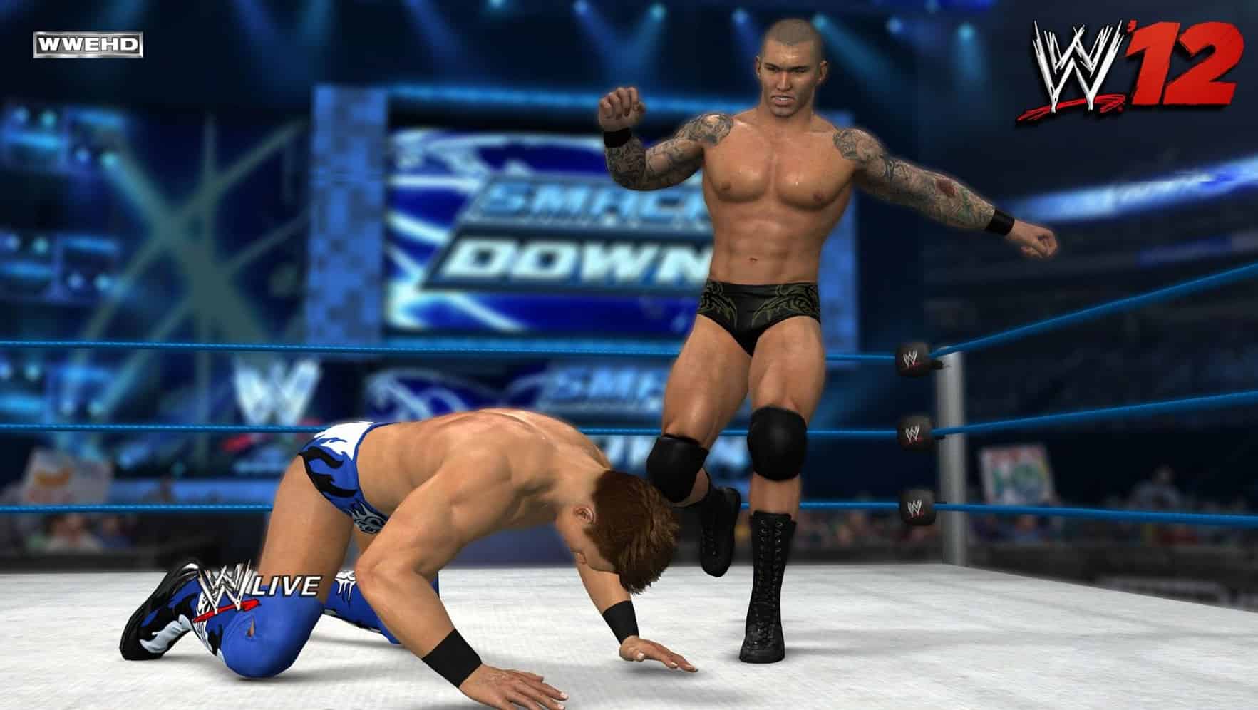Randy Orton kicks a competitor in WWE '12.