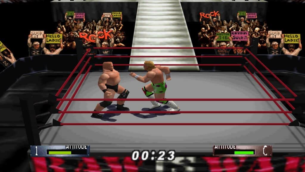 An in-game screenshot from WWF Wrestlemania 2000.