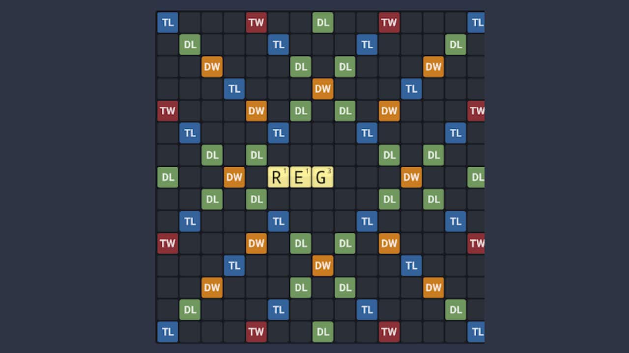An in-game screenshot from Wordfeud, edited to 16:9 aspect ratio by myself.