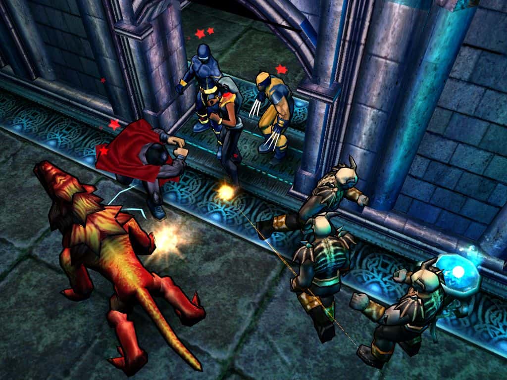 A fight scene in X-Men Legends II: Rise of Apocalypse.