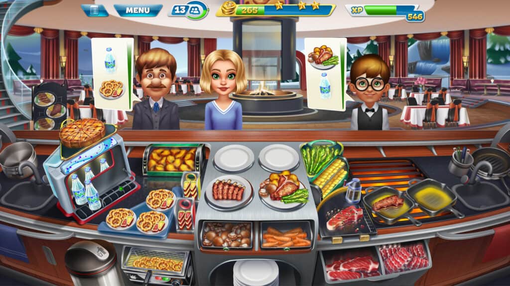 There is a wide variety of dishes to cook for guests in Cooking Fever.