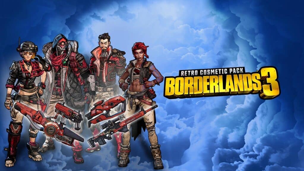 A Steam promotional image for Borderlands 3's Retro Cosmetic Pack.