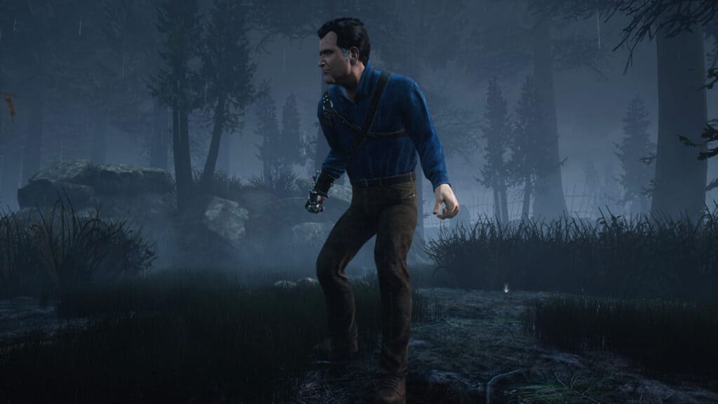 A promotional image for Dead By Daylight's Ash vs Evil Dead.