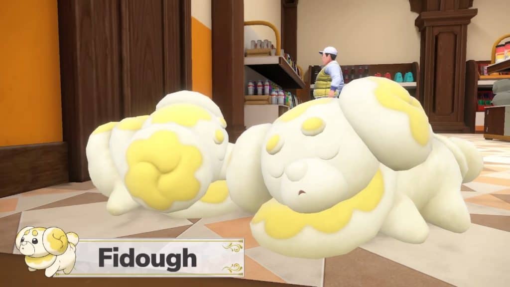 A screenshot of two Fidough sleeping in Pokemon Scarlet and Violet