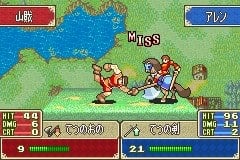 The animation for an attack in Fire Emblem: The Binding Blade.
