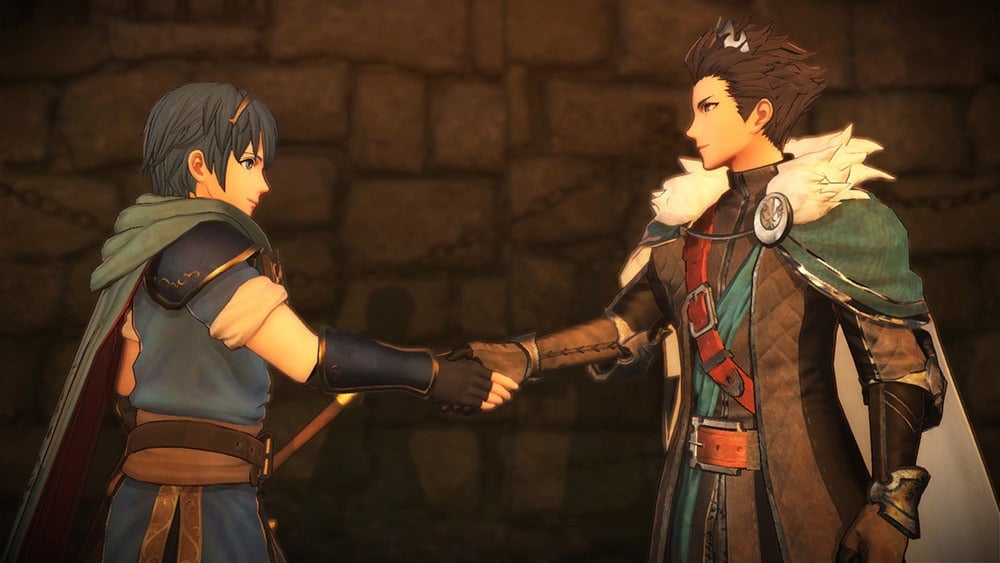 Two characters in Fire Emblem Warriors.