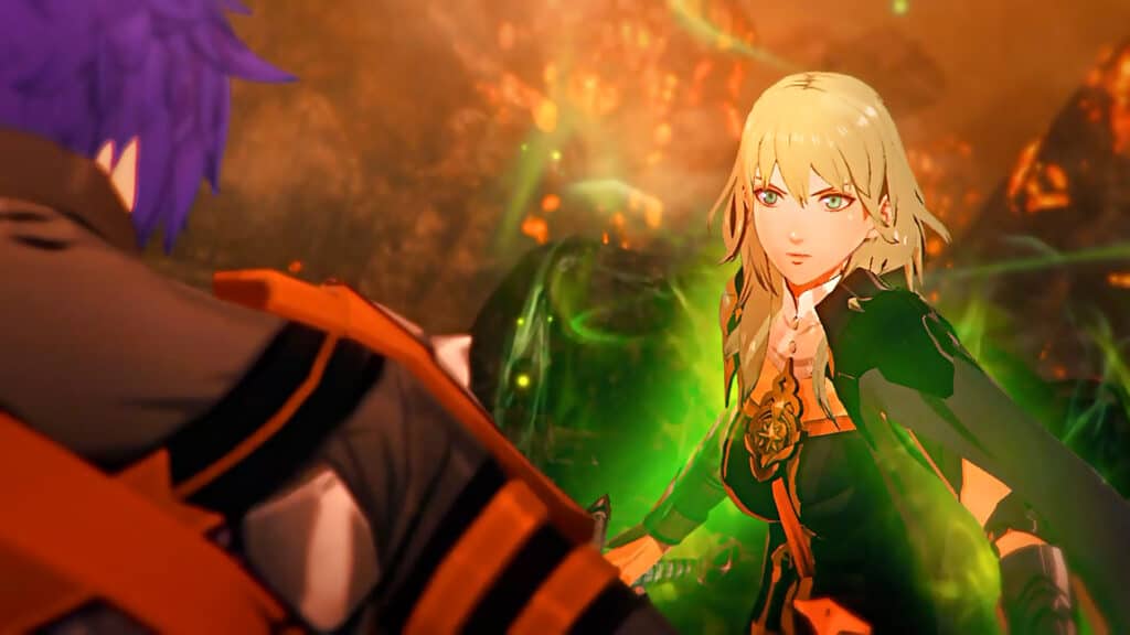 Shez in Fire Emblem Warriors: Three Hopes.