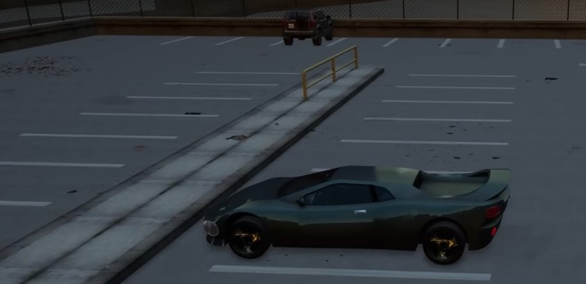 Infernus on a parking lot in Grand Theft Auto III.