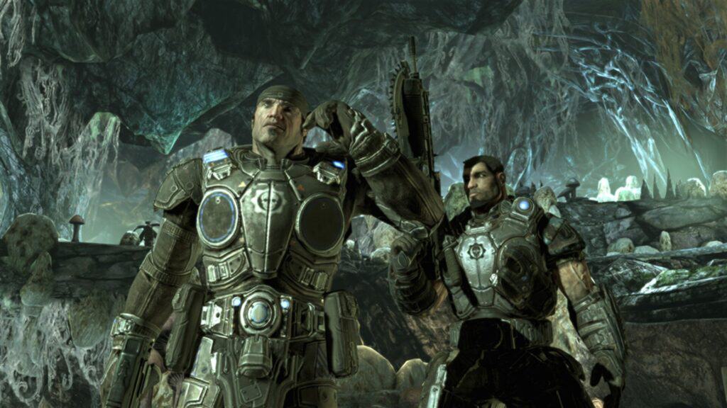 A promotional image for Gears of War 2.