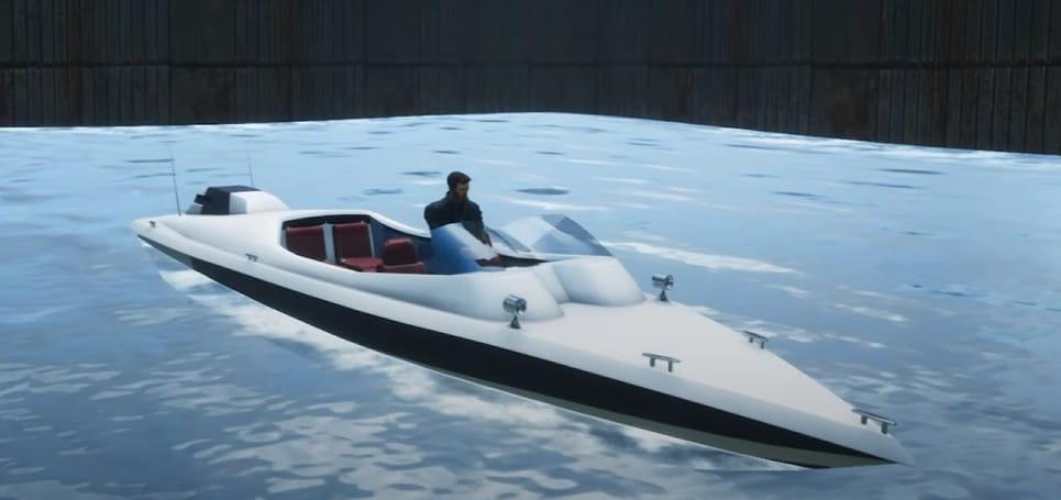 Speeder speed boat in Grand Theft Auto III Definitive Edition.