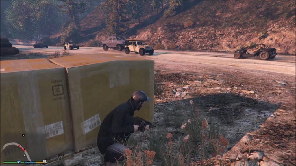 Sneaking in Grand Theft Auto V.