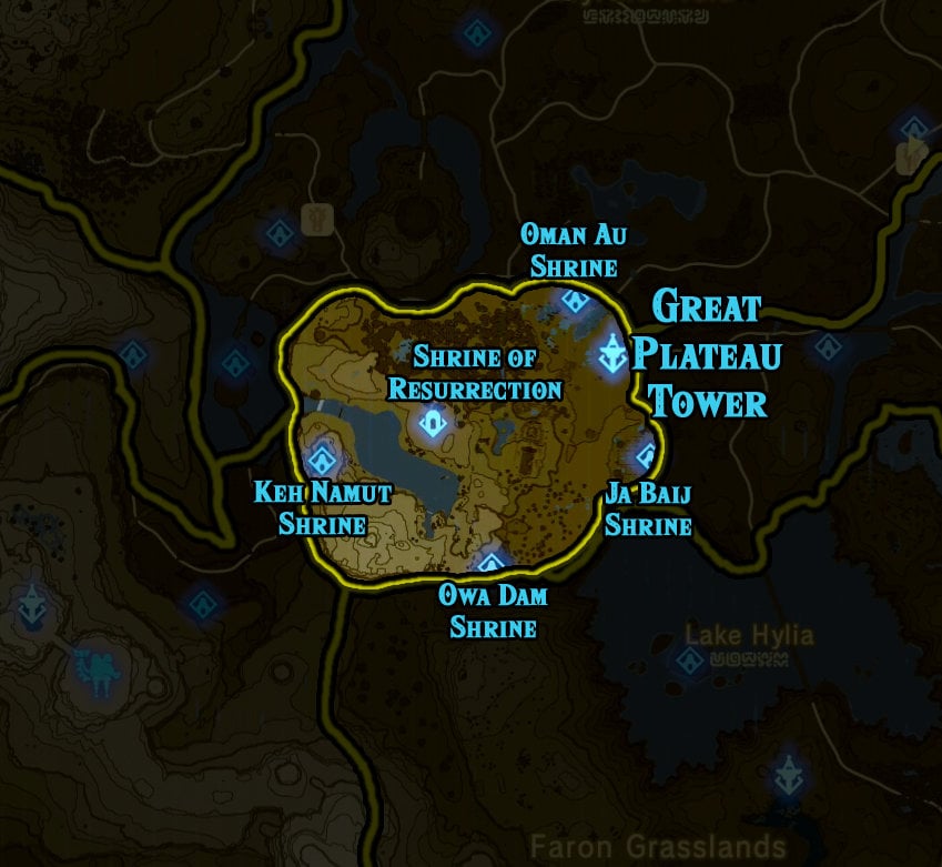 Breath of the Wild Great Plateau Shrines