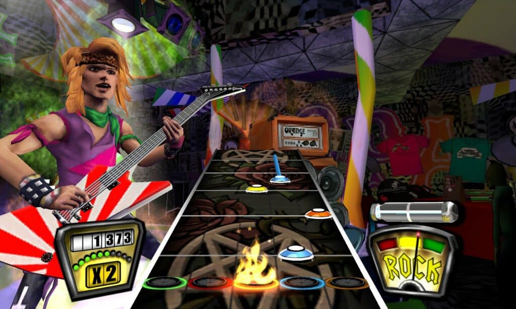 A screenshot from Guitar Hero: Encore Rocks the 80s.