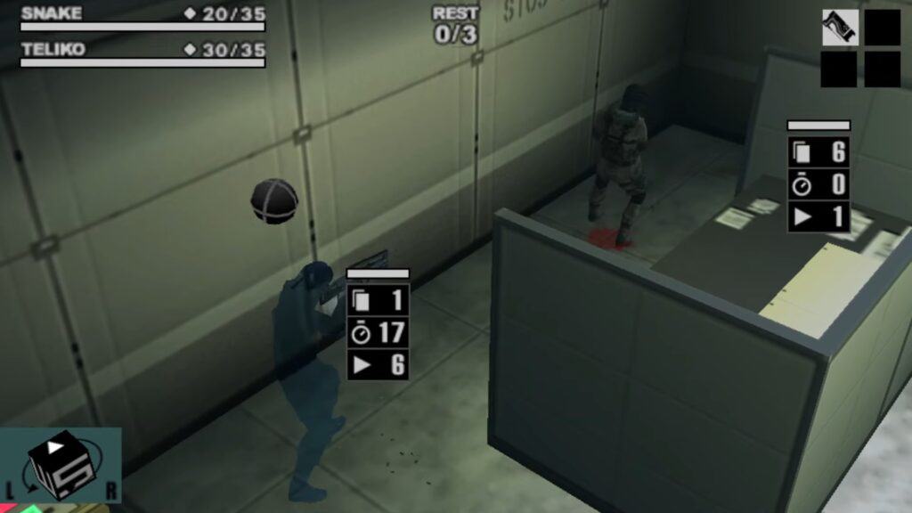 An in-game screenshot from Metal Gear Acid.