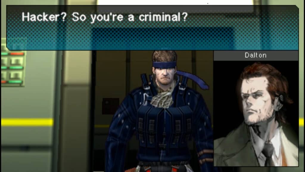 An in-game screenshot from Metal Gear Acid 2.