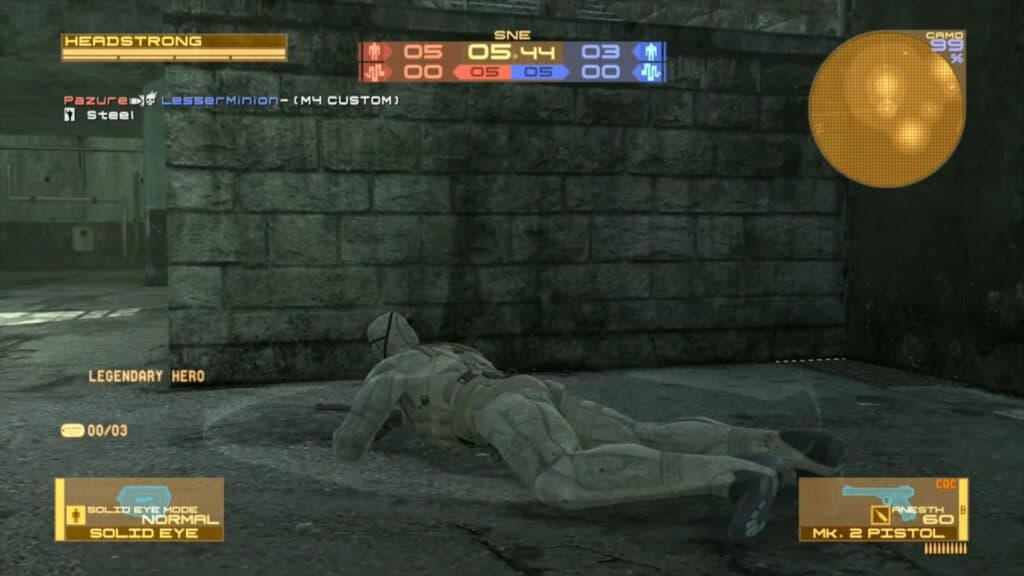 An in-game screenshot from Metal Gear Online.