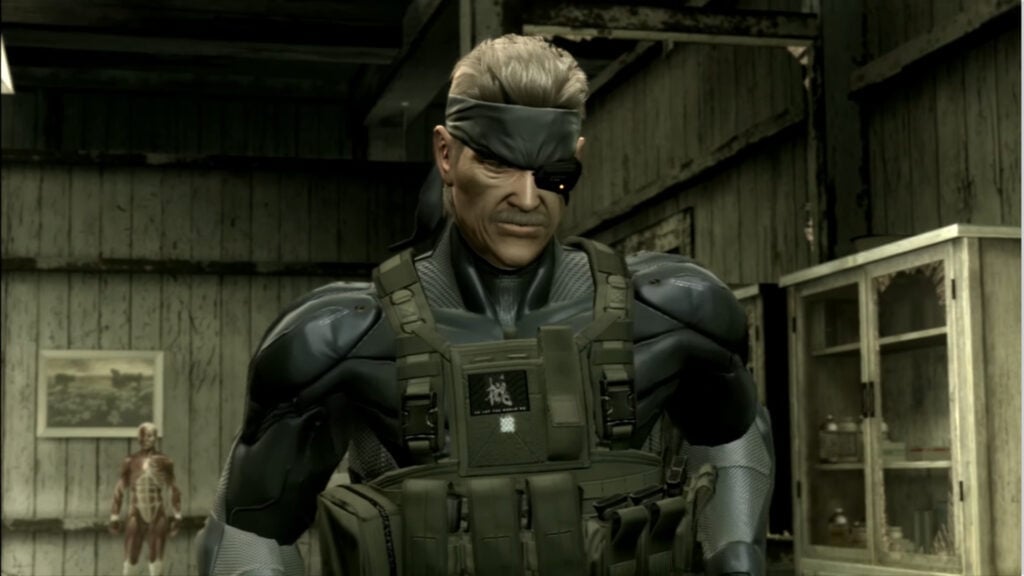An in-game screenshot from Metal Gear Solid 4: Guns of the Patriots.