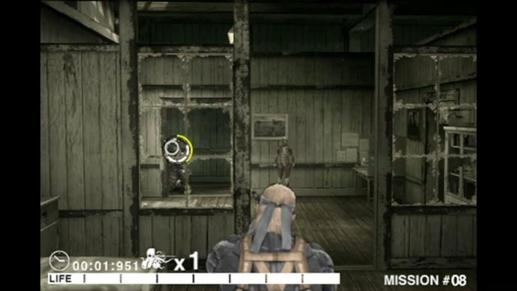 An in-game screenshot from Metal Gear Solid Touch.