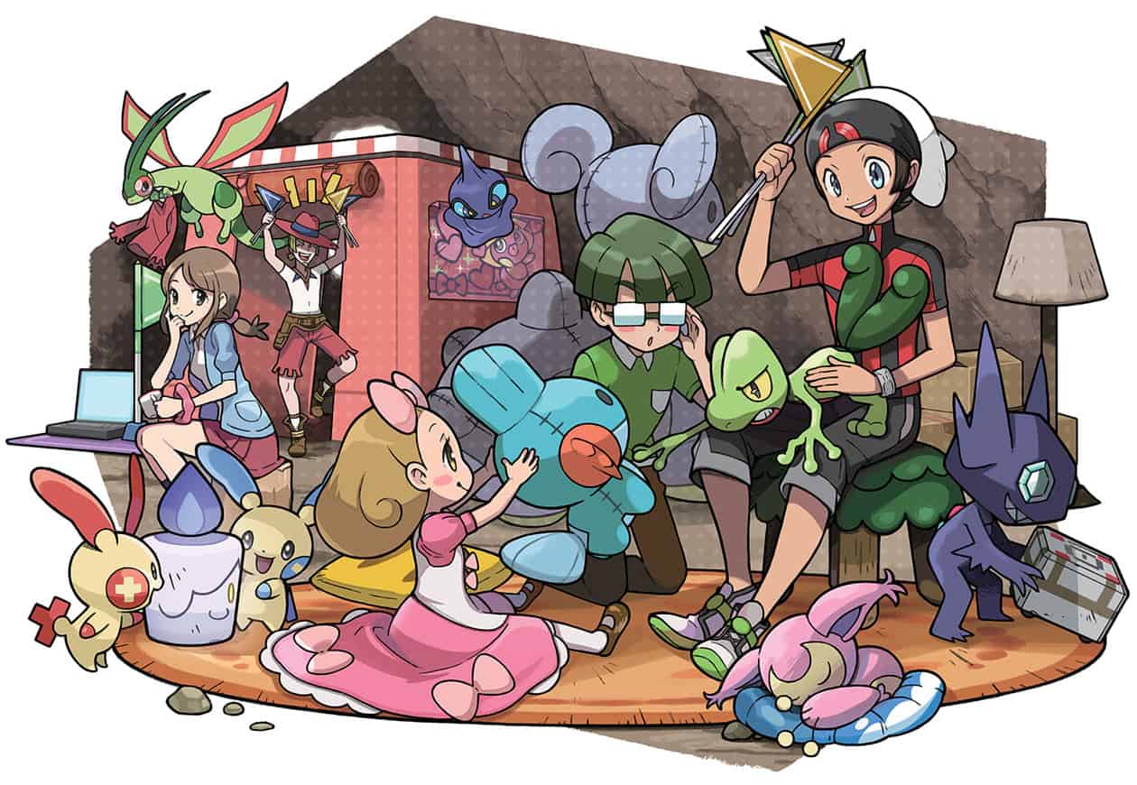 Official artwork for Pokemon: Omega Ruby and Alpha Sapphire.