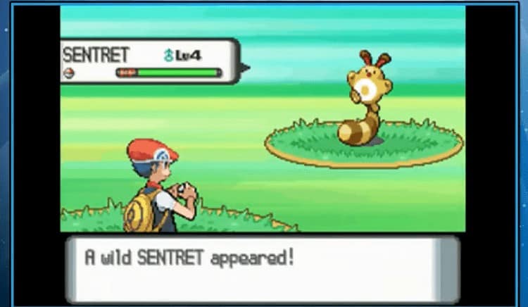 Sentret encounter in Pokemon Silver.