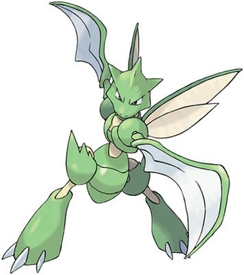 Bladed Scyther illustration from Pokemon Yellow