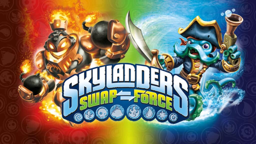 A promotional image for Skylanders: Swap Force.