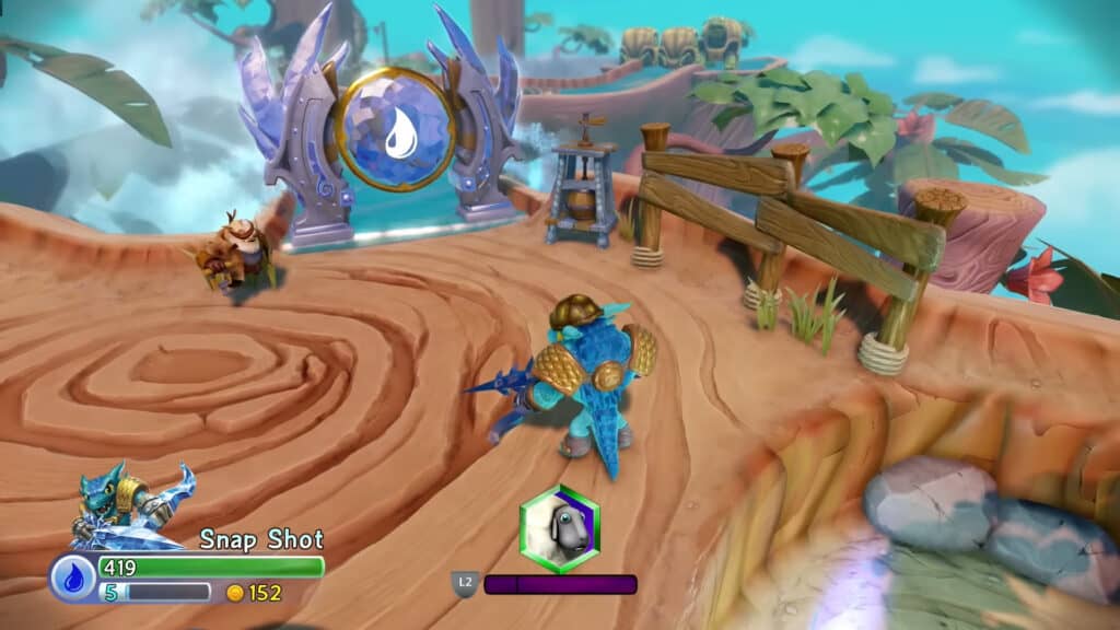 An in-game screenshot from Skylanders: Trap Team.