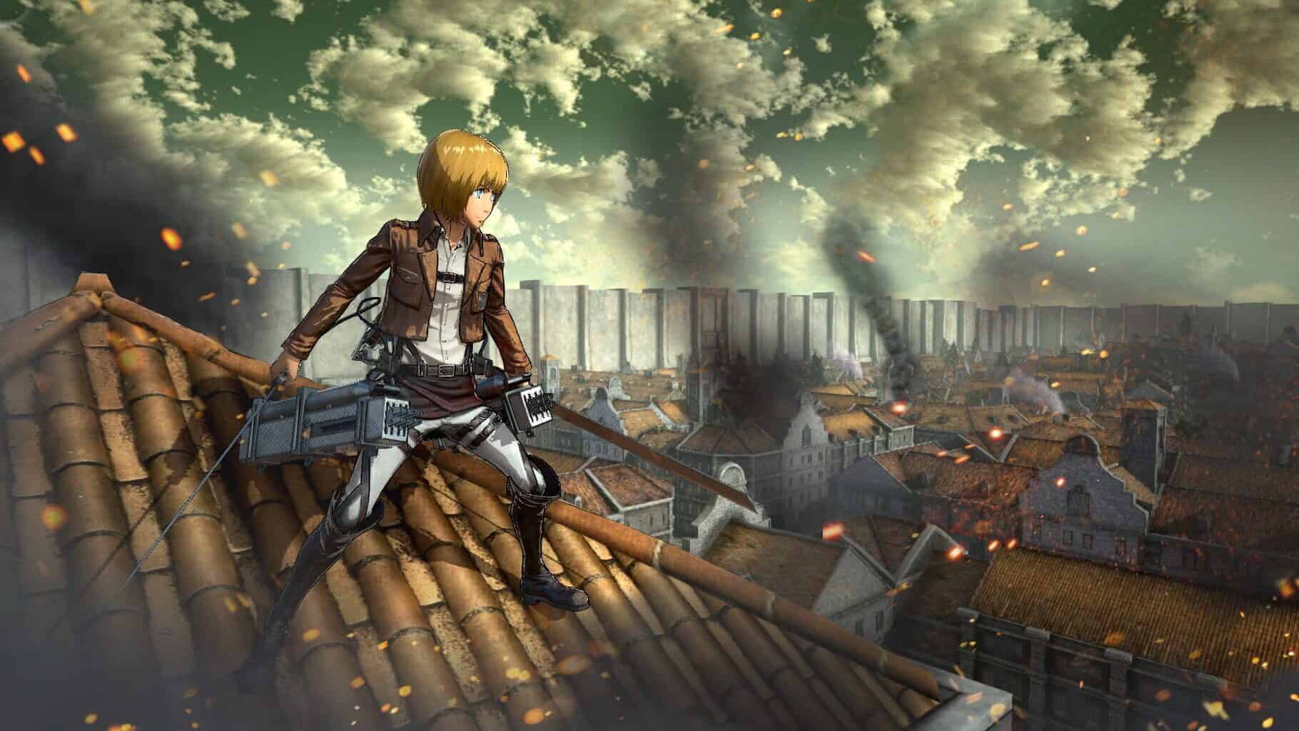 Screenshot of character from Attack On Titan