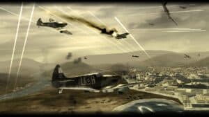 blazing angels screenshot of planes and battle