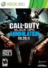Cover art for Call of Duty: Black Ops - Annihilation, featuring a soldier with his face obscured pointing two pistols downward.