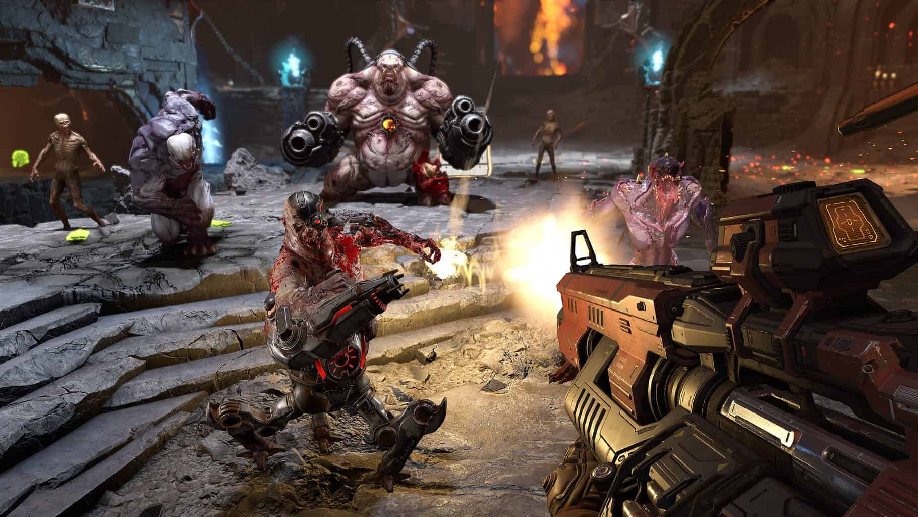 Doom Eternal Screenshot of fighting in room