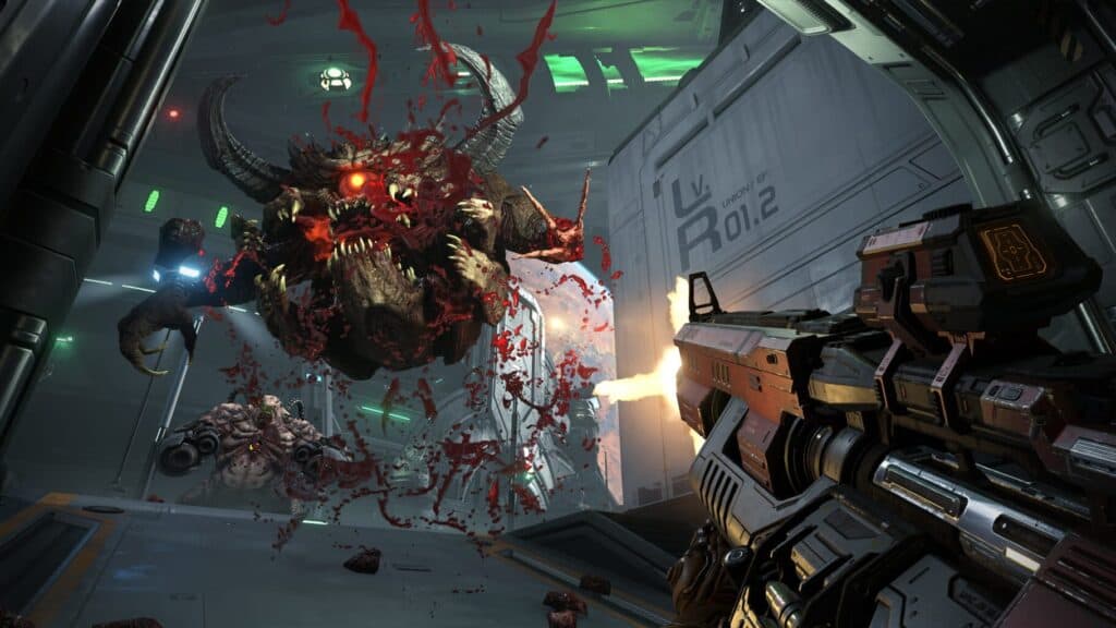 Screenshot of battle in doom eternal