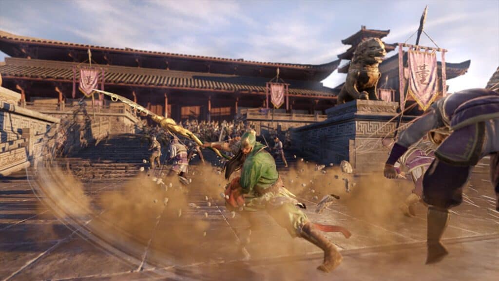 Dynasty Warrior screenshot of battle in courtyard