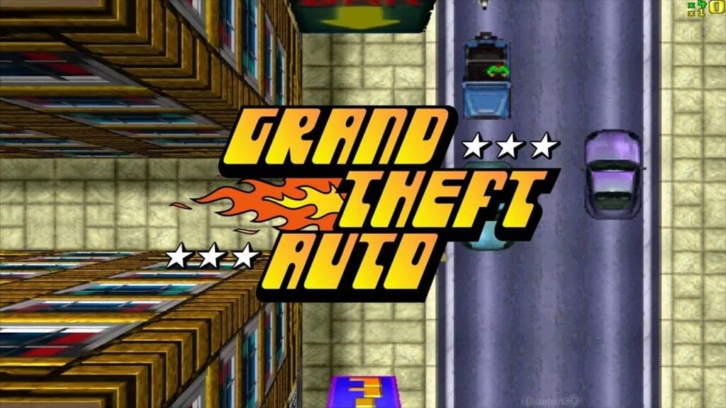 Grand Theft Auto gameplay and logo
