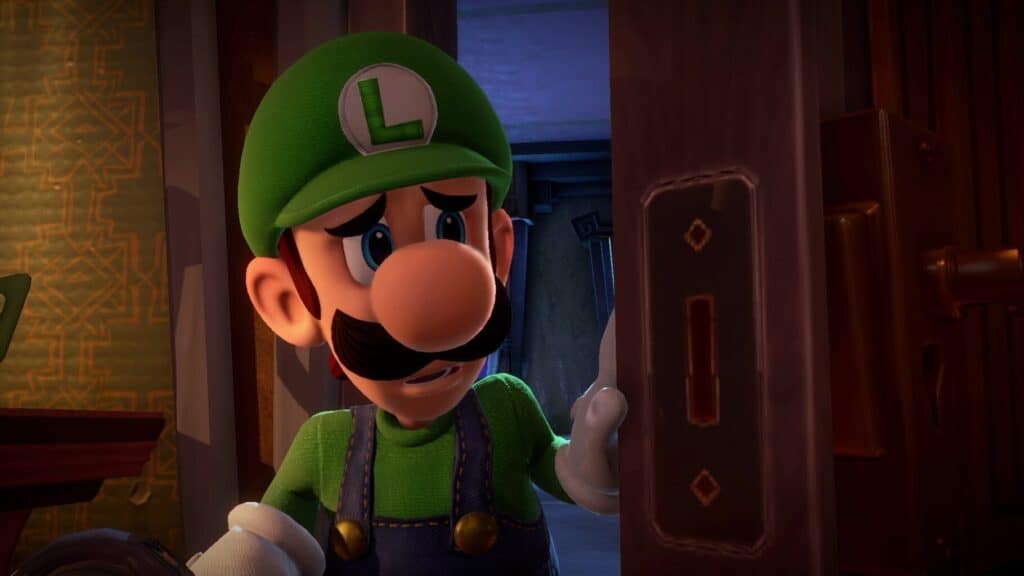 Luigi fighting the spooky in Luigi Mansion