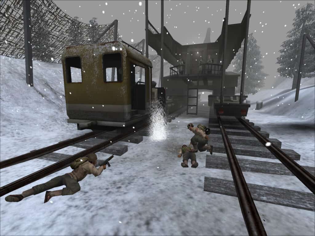 Players battle over a train-mounted railgun in this multiplayer spinoff.