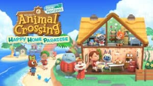 An official promotional image for the Animal Crossing: New Horizons Happy Home Paradise DLC.