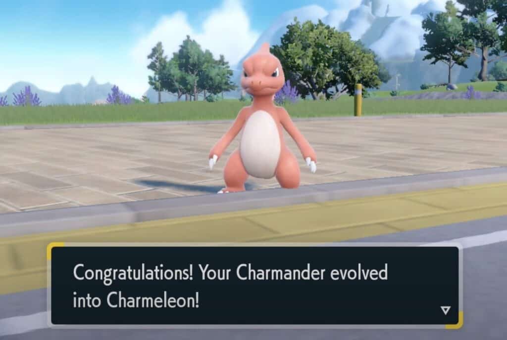 A Charmander evolves into Charmeleon